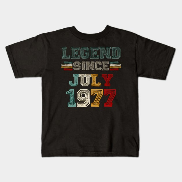 46 Years Old Legend Since July 1977 46th Birthday Kids T-Shirt by Vintage White Rose Bouquets